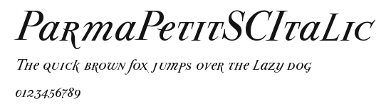 ParmaPetitSCItalic Preview
