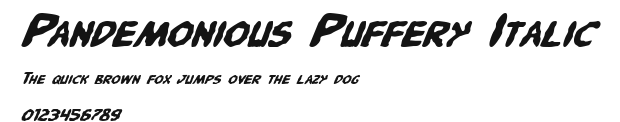 Pandemonious Puffery Italic Preview
