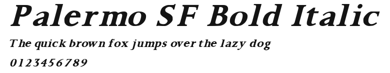 Palermo SF Bold Italic Preview