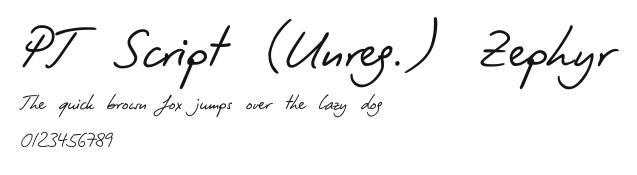 PT Script (Unreg.) Zephyr Preview