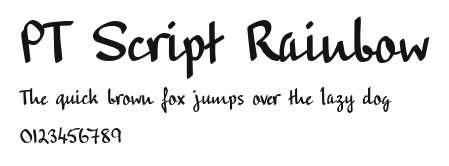 PT Script Rainbow Preview