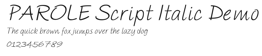 PAROLE Script Italic Demo Preview