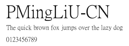 PMingLiU-CN Preview