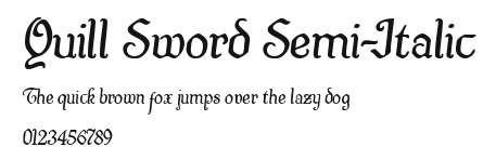 Quill Sword Semi-Italic Preview
