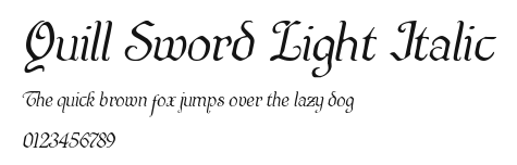 Quill Sword Light Italic Preview