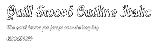 Quill Sword Outline Italic Preview