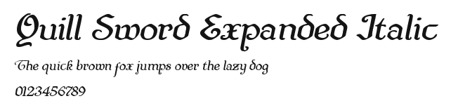 Quill Sword Expanded Italic Preview