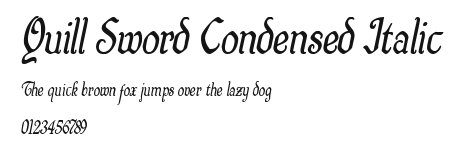 Quill Sword Condensed Italic Preview