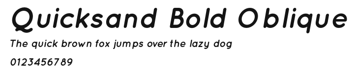 Quicksand Bold Oblique Preview