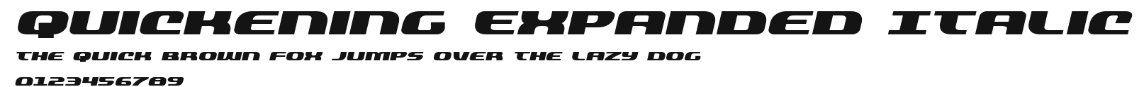 Quickening Expanded Italic Preview