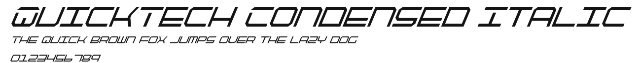 QuickTech Condensed Italic Preview