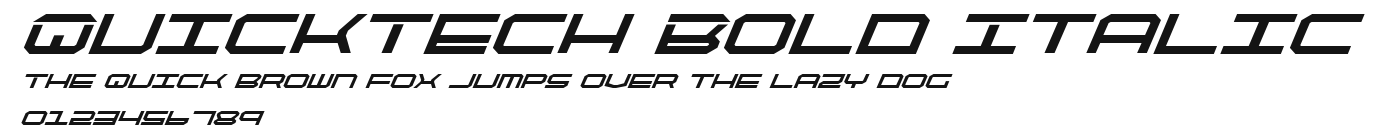 QuickTech Bold Italic Preview