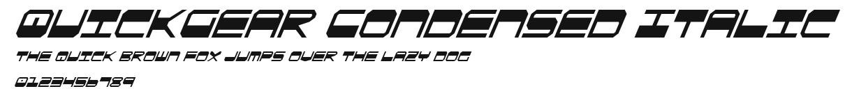QuickGear Condensed Italic Preview
