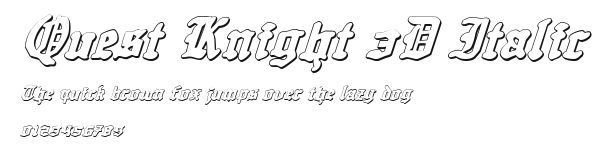 Quest Knight 3D Italic Preview