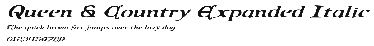 Queen & Country Expanded Italic Preview