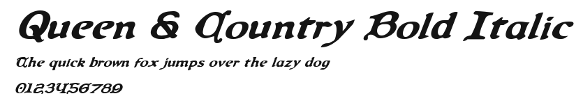 Queen & Country Bold Italic Preview