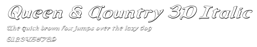 Queen & Country 3D Italic Preview