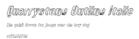Quarrystone Outline Italic Preview