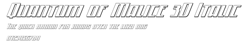 Quantum of Malice 3D Italic Preview
