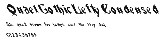 QuaelGothicLeftyCondensed Preview