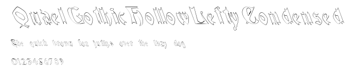 QuaelGothicHollowLeftyCondensed Preview