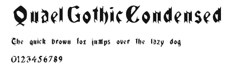 QuaelGothicCondensed Preview
