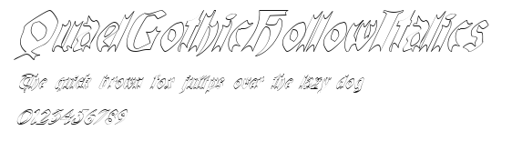 QuaelGothicHollowItalics Preview