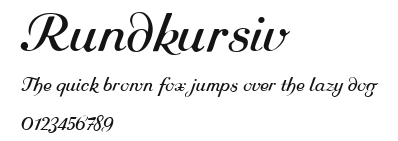 Rundkursiv Preview