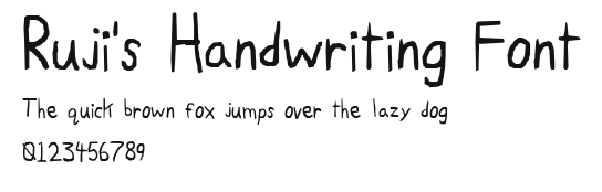 Ruji's Handwriting Font Preview