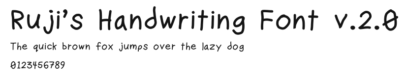 Ruji's Handwriting Font v.2.0 Preview