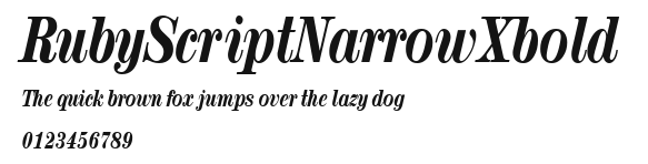 RubyScriptNarrowXbold Preview