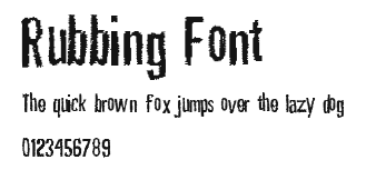 Rubbing Font Preview