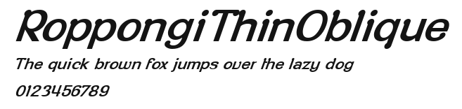 RoppongiThinOblique Preview