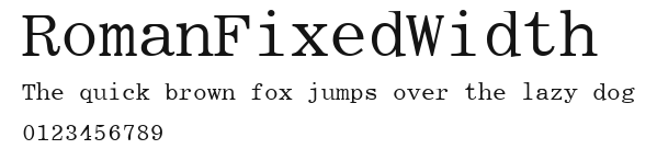 RomanFixedWidth Preview