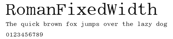 RomanFixedWidth Preview