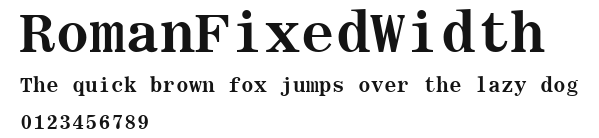 RomanFixedWidth Preview