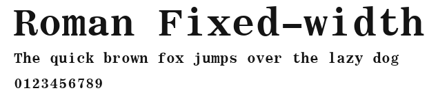Roman Fixed-width Preview