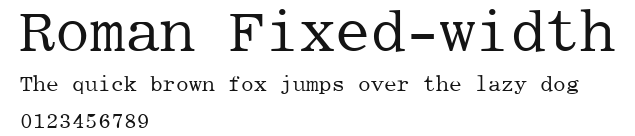Roman Fixed-width Preview