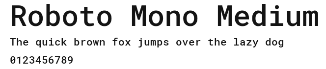 Roboto Mono Medium Preview