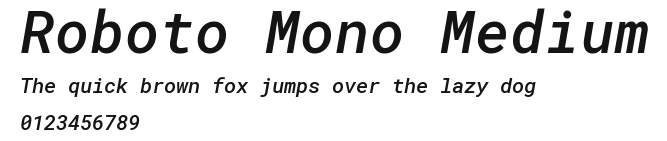 Roboto Mono Medium Preview