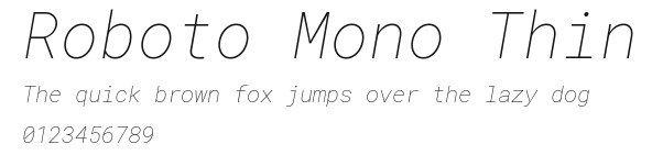 Roboto Mono Thin Preview