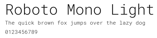 Roboto Mono Light Preview