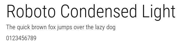 Roboto Condensed Light Preview