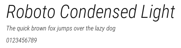 Roboto Condensed Light Preview