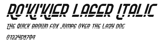 Ro'Ki'Kier Laser Italic Preview