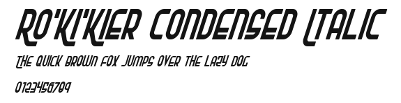 Ro'Ki'Kier Condensed Italic Preview