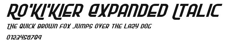 Ro'Ki'Kier Expanded Italic Preview