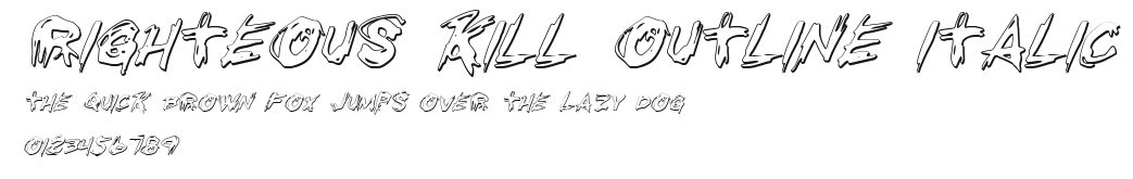 Righteous Kill Outline Italic Preview