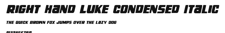 Right Hand Luke Condensed Italic Preview