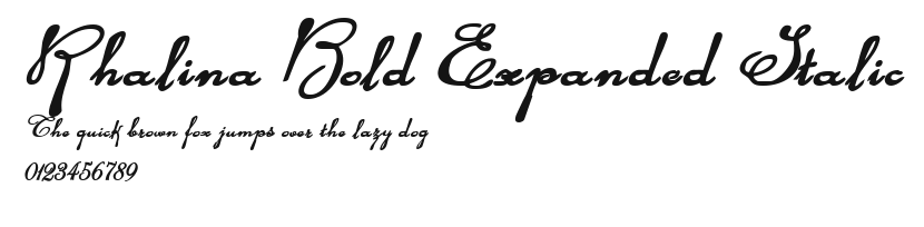 Rhalina Bold Expanded Italic Preview